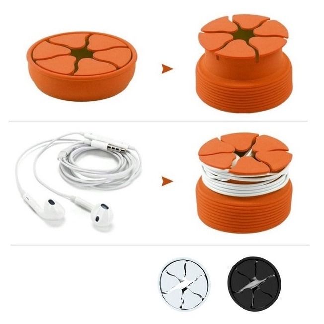 Earphone Cables Winder Organizer Silicone Case Holder Mobile