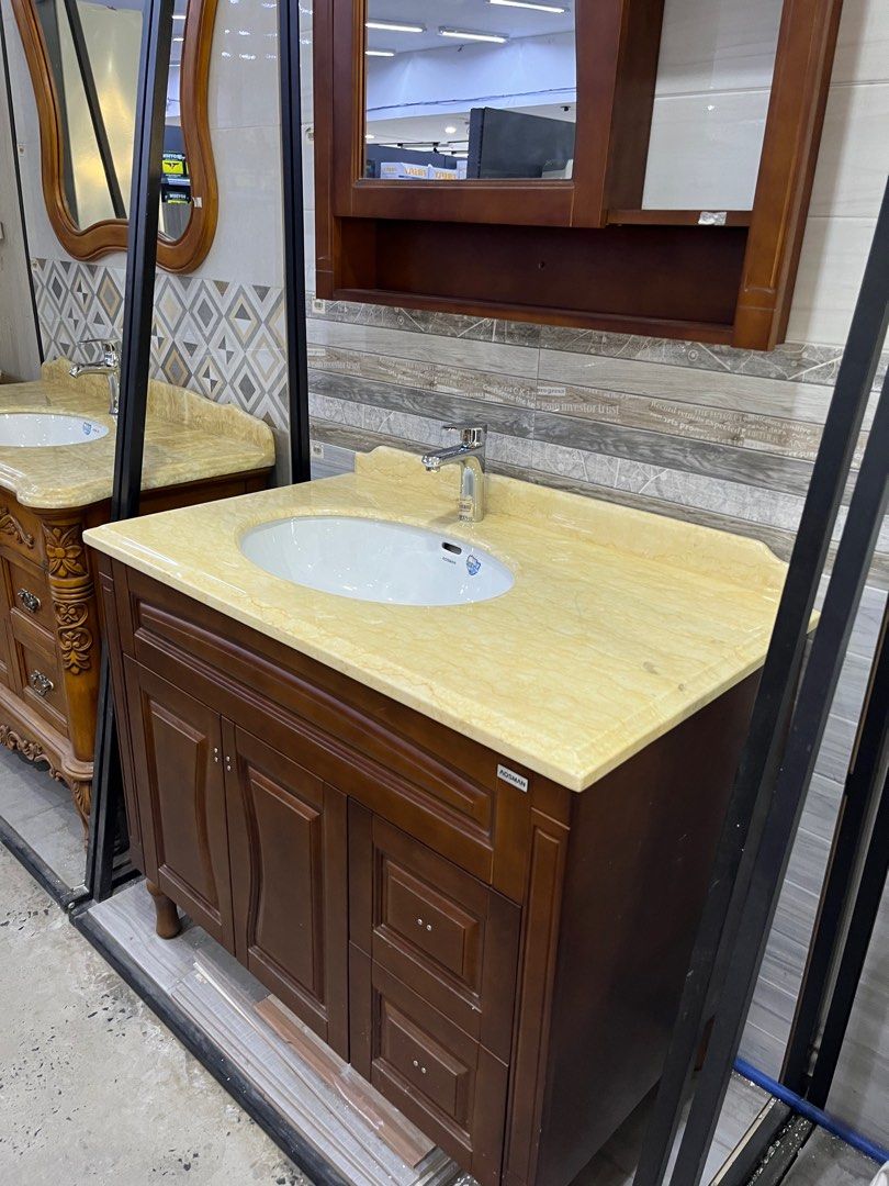 Elegant Brown Bathroom Cabinet And Sink on Carousell