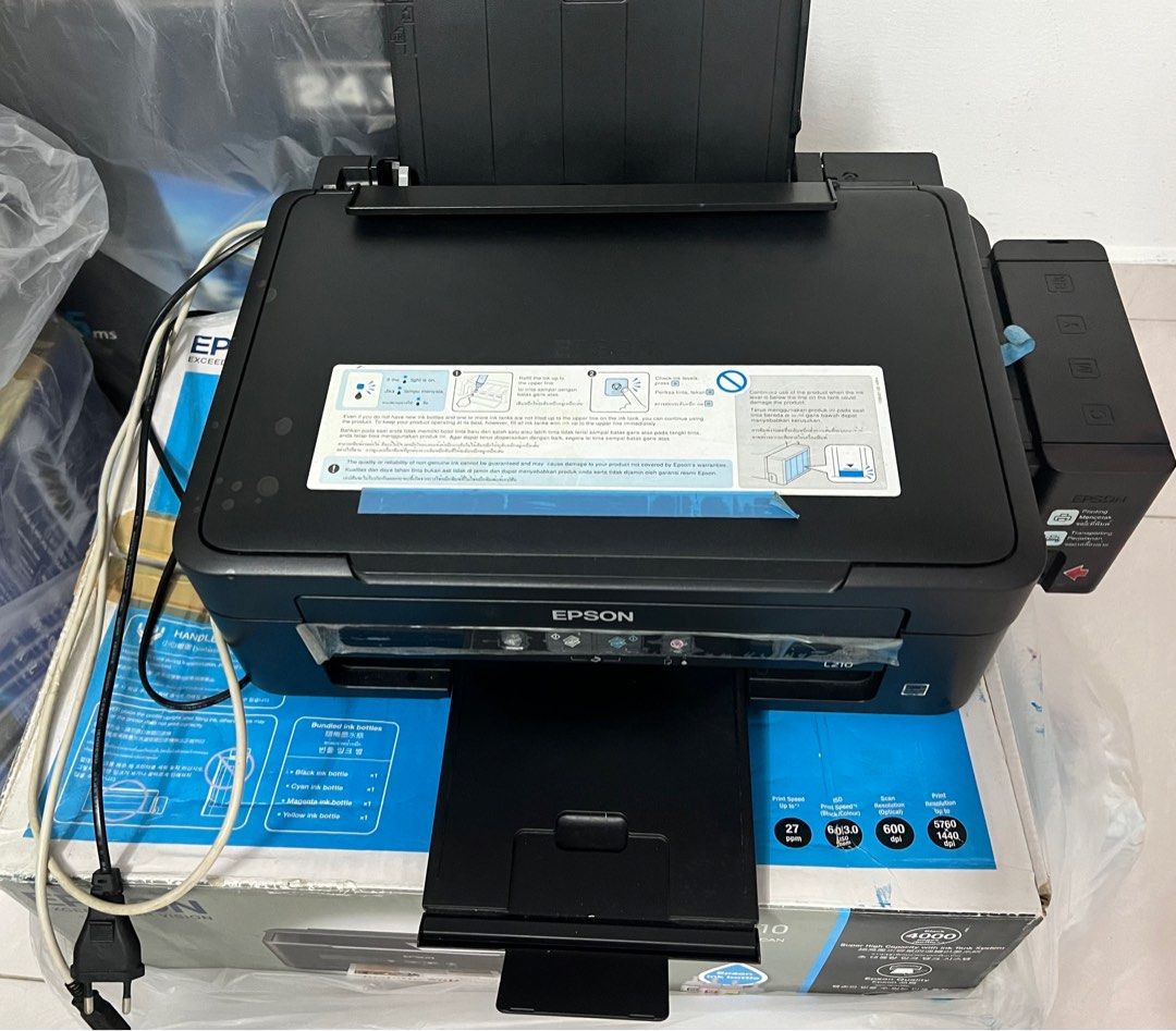 Epson L210 Print/Copy/Scan with FREE newly filled inks Cyan, Magenta