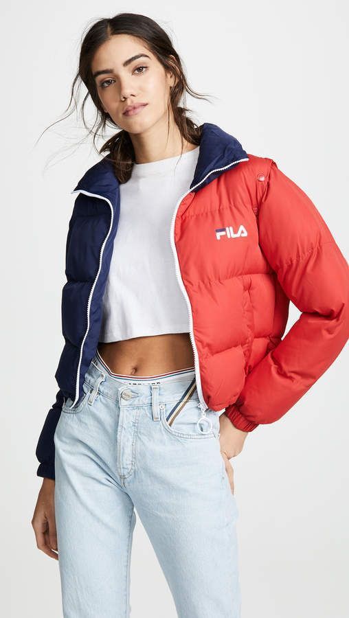 Fila red and blue puffer winter jacket Women s Fashion Coats