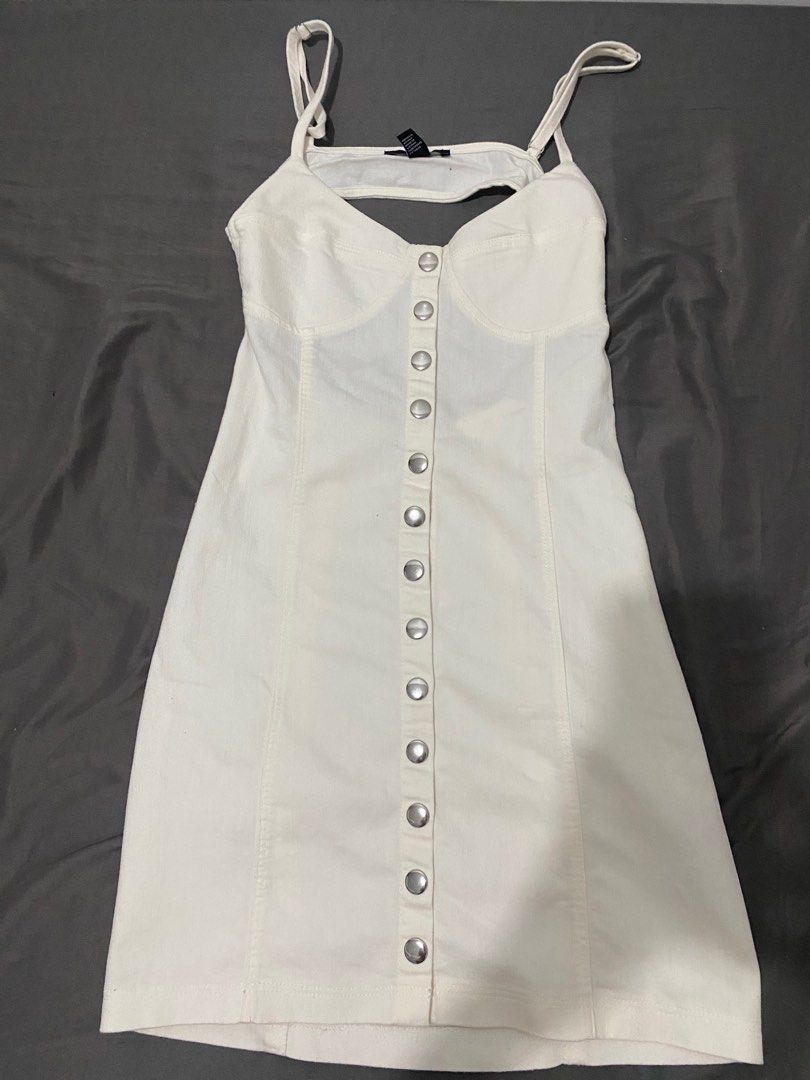 Forever 21 white denim dress top