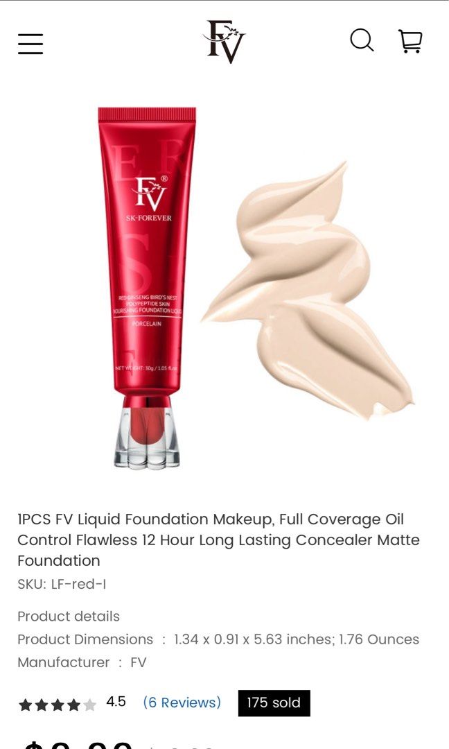 FV liquid foundation TikTok viral, Beauty & Personal Care, Face, Makeup