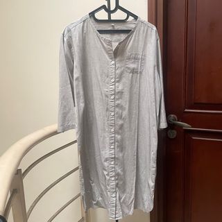 Grey Cotton Office Dress