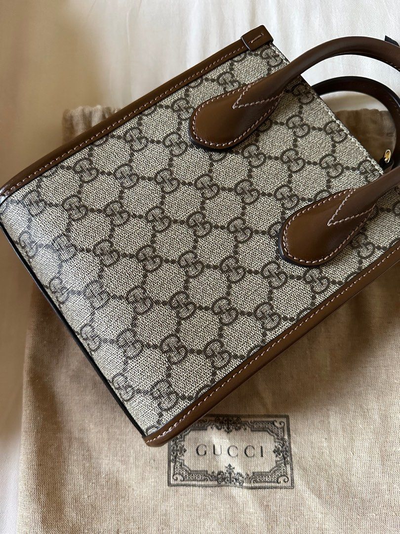 GUCCI Mini Tote Bag with Interlocking G, Luxury, Bags & Wallets on