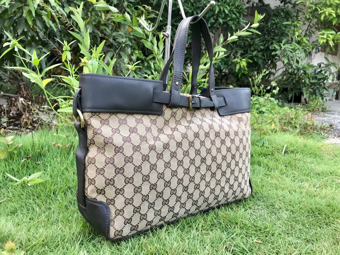 Gucci Monogram GG Belt Buckle Large Tote Bag