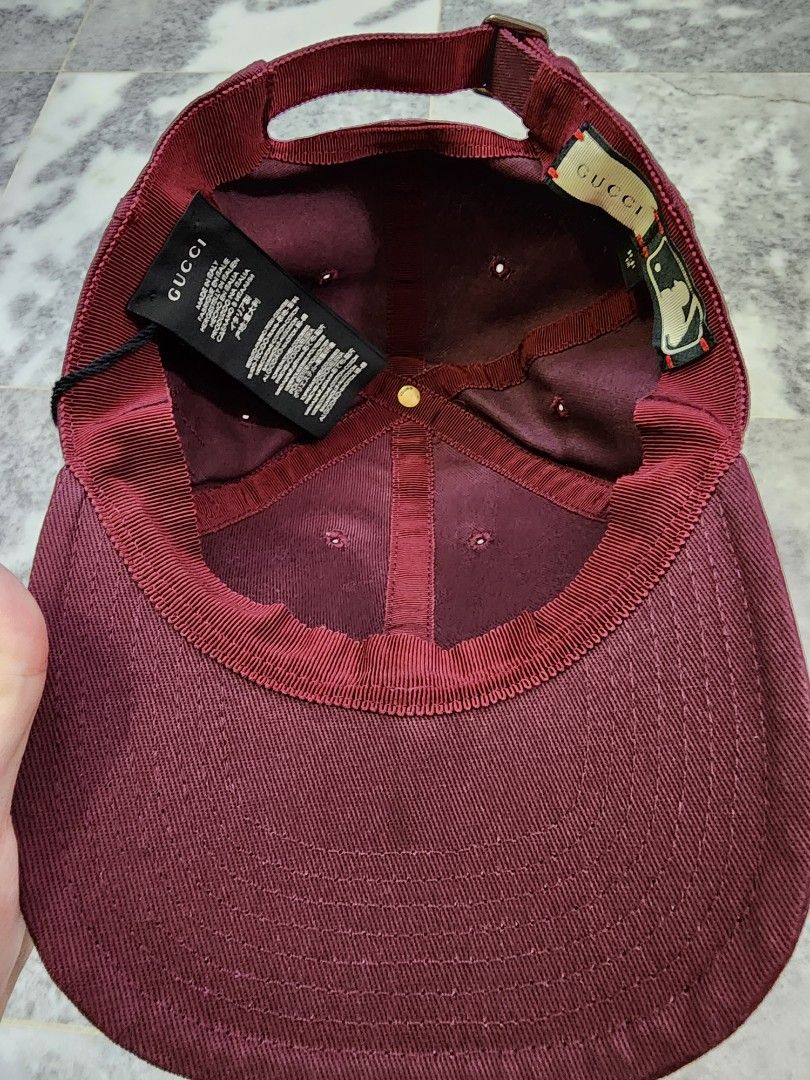 Gucci NY Yankees Embroidered Butterfly Baseball Cap Burgundy