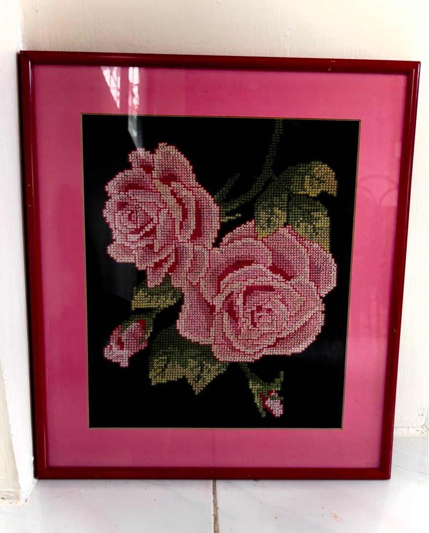 Hand Embroidered Wall Decor Art LARGE 16 x 18 in on Carousell