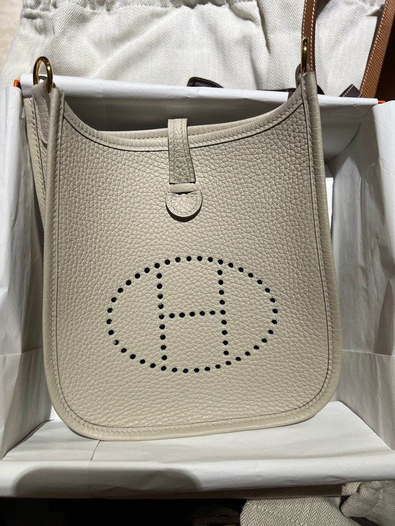 Hermes Mini Evelyn Beton GHW, Luxury, Bags & Wallets on Carousell