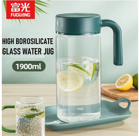 1.7Liters borosilicate glass ice and hot water pitcher with