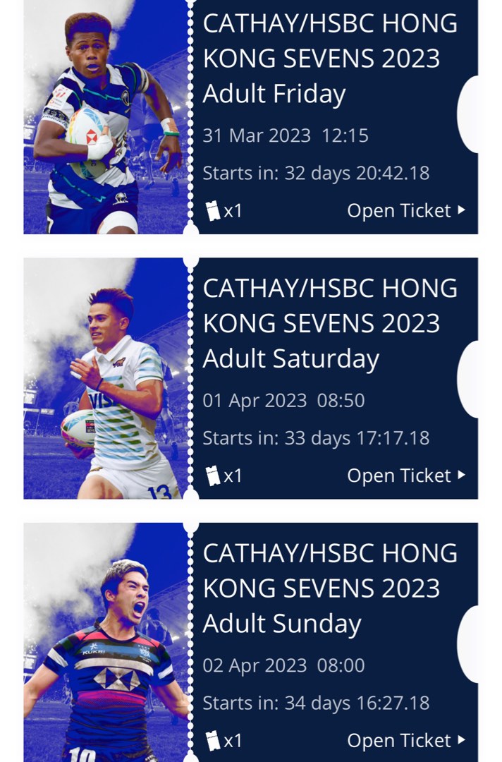 Hong Kong Rugby Seven 2023 ticket Friday, Saturday, 門票＆禮券, 活動門票 Carousell