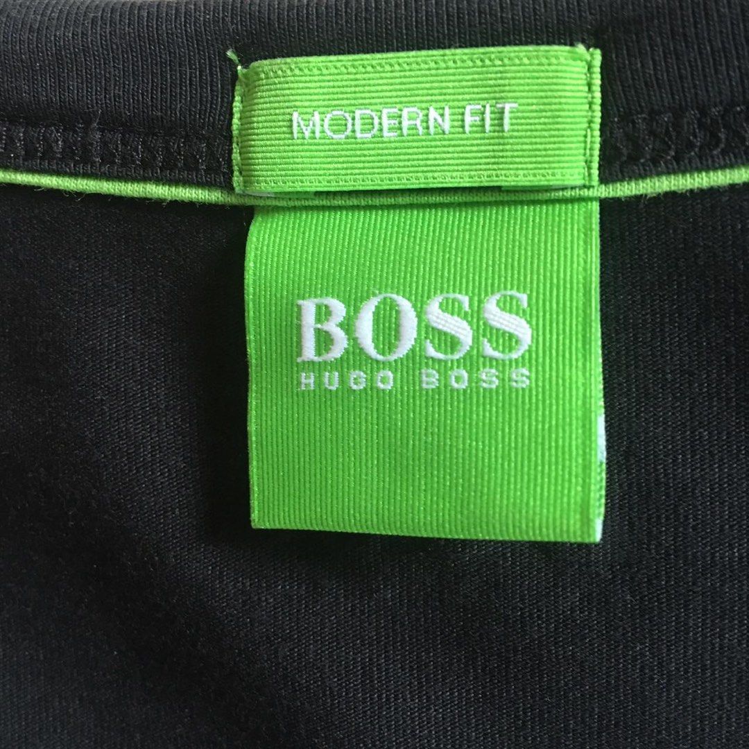 Hugo Boss Modern Fit Green Tee 6 - Black, Fesyen Pria ...