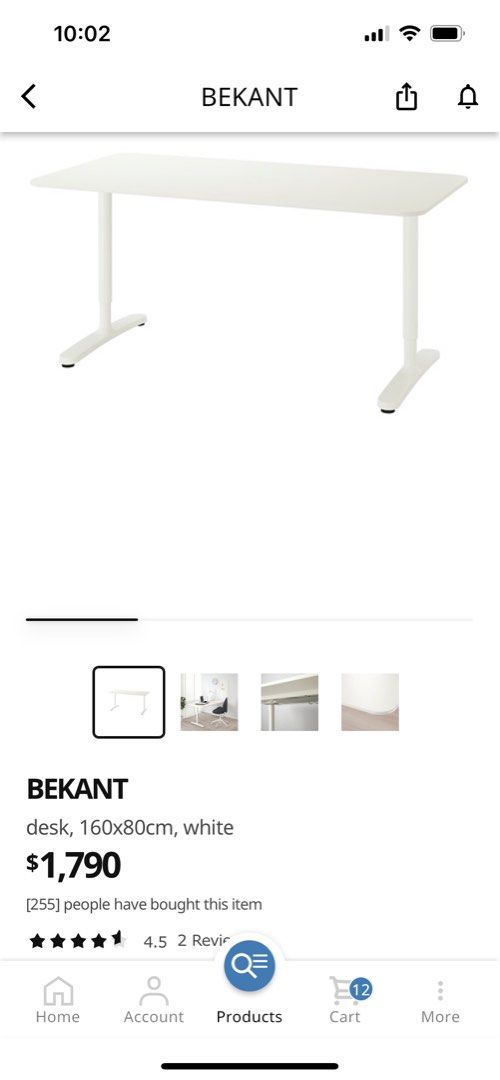 IKEA Bekant desk (160cm x 80cm), 傢俬＆家居, 傢俬, 其他家居傢俬 Carousell