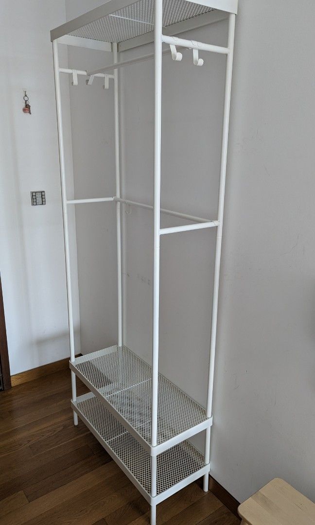 Ikea MACKAP R Coat rack with shoe storage unit white 78x32x200 cm