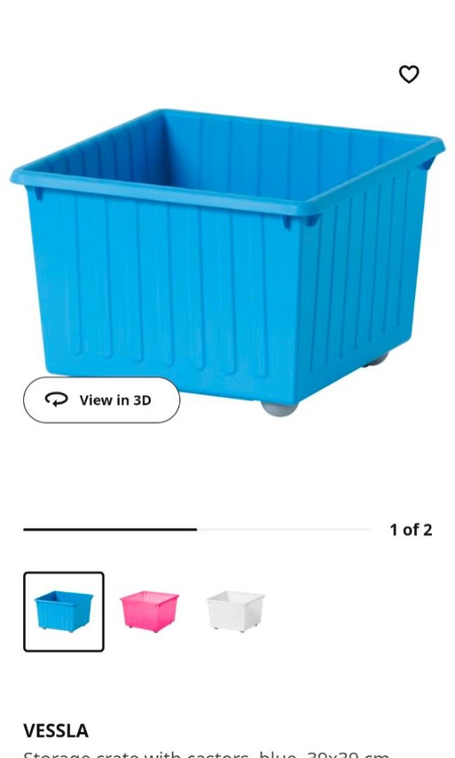 IKEA TOY STORAGE BOX VESSLA, Furniture & Home Living, Home Improvement
