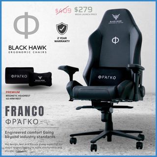 🦅(͢I͢N͢ ͢S͢T͢O͢C͢K͢S͢)͢ Black Hawk Franco Gaming Chair / Gaming Chair / Computer Chair (E-Sports Chair)  / Gaming Desk / Gaming Table