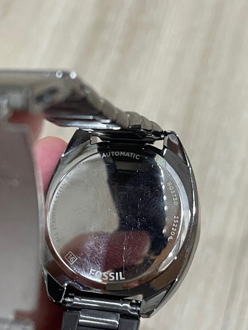 Jam fossil original 100 automatic warna black aluminium, Fesyen Wanita