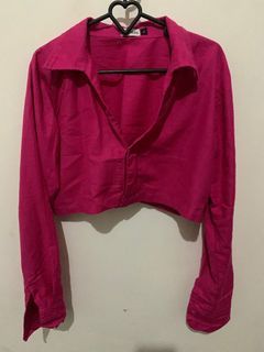Kemeja Croptop fuschia