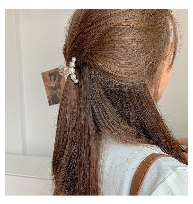 Korean Pearl Hair Claws Transparent Hair Crab Hair Clip New Trend Ins Girl