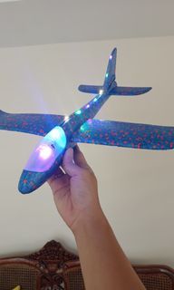 LED airplane toy blue styrofoam light