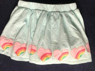Liberty&Valor Mint Green skirt w/ rainbow heart accent 4t preloved