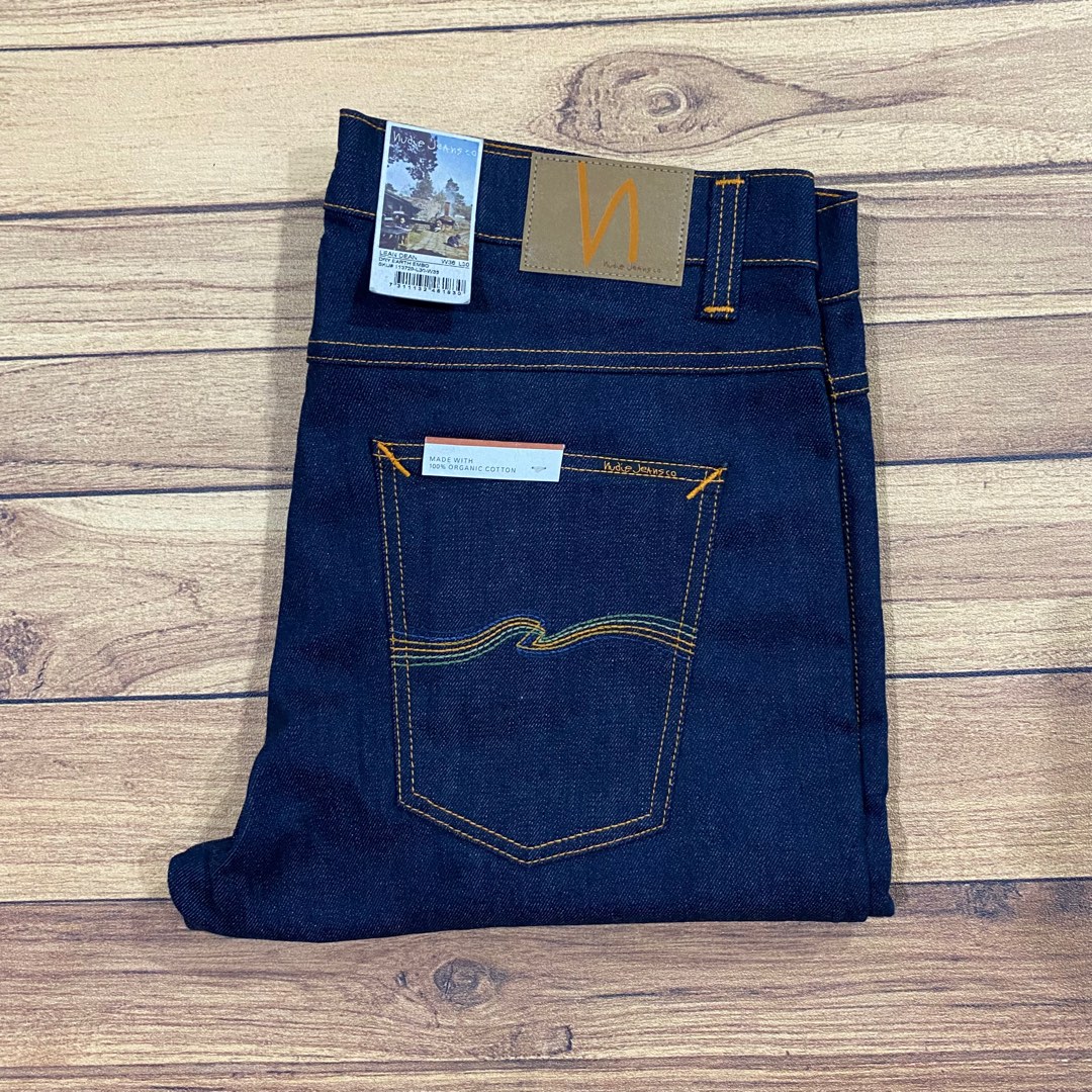 Limited edition Nudie jeans lean dean dry earth embo not iron heart the