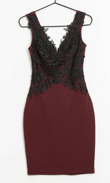 Lipsy Burgundy Lace Dress