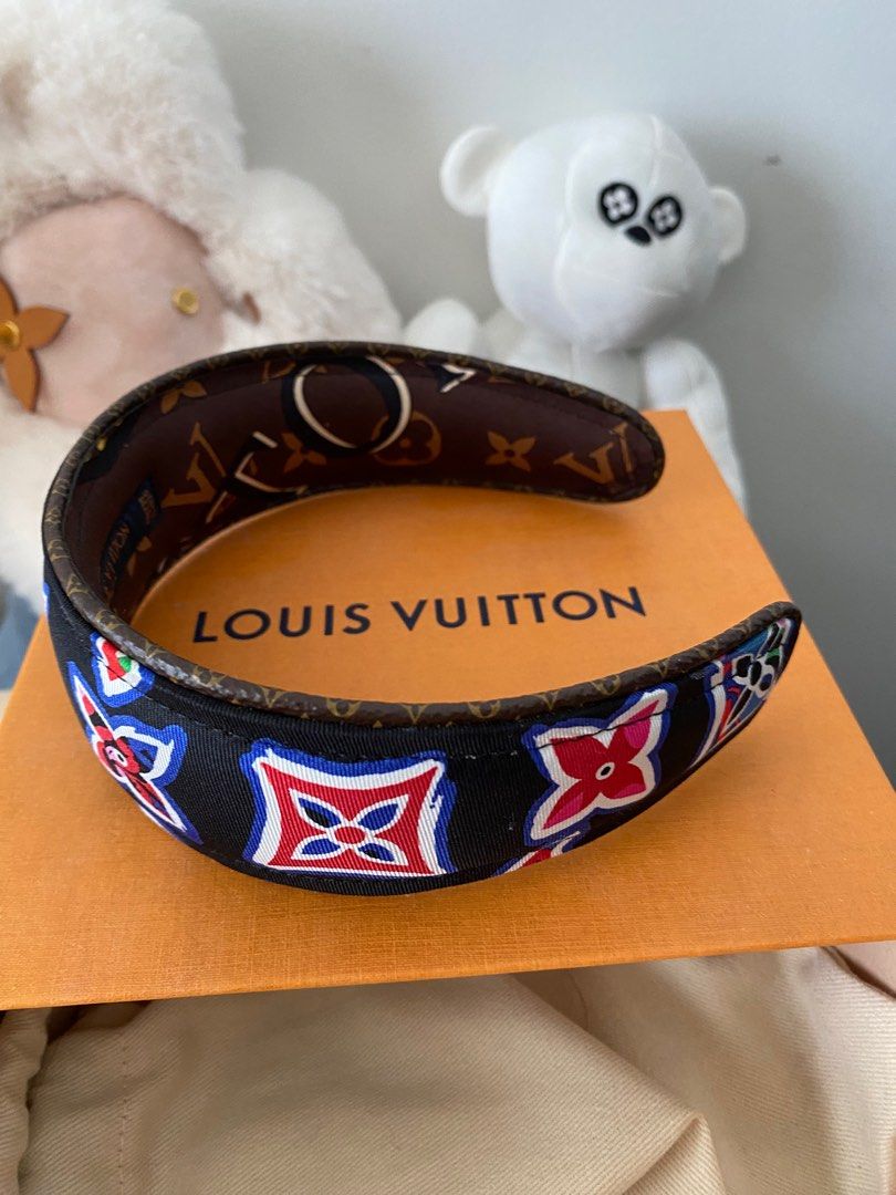 LOUIS VUITTON Monogram Headband Black 649814