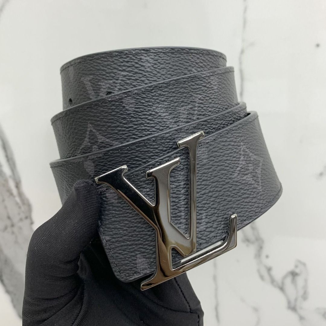 Louis Vuitton Damier Ebene Belt with Silver Block Buckle