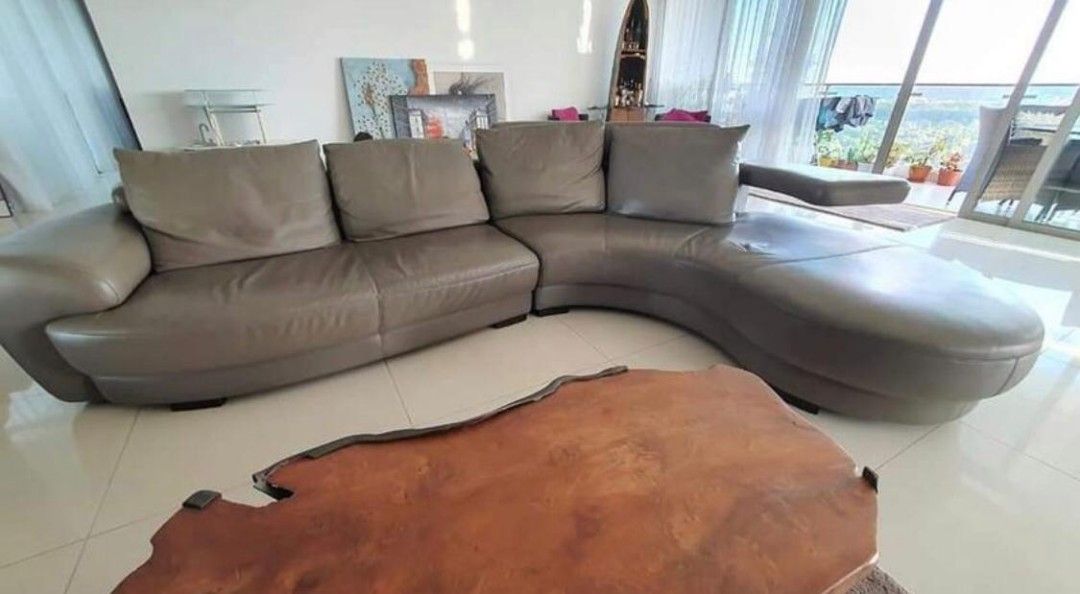 lshape sleeper modern leather sofa