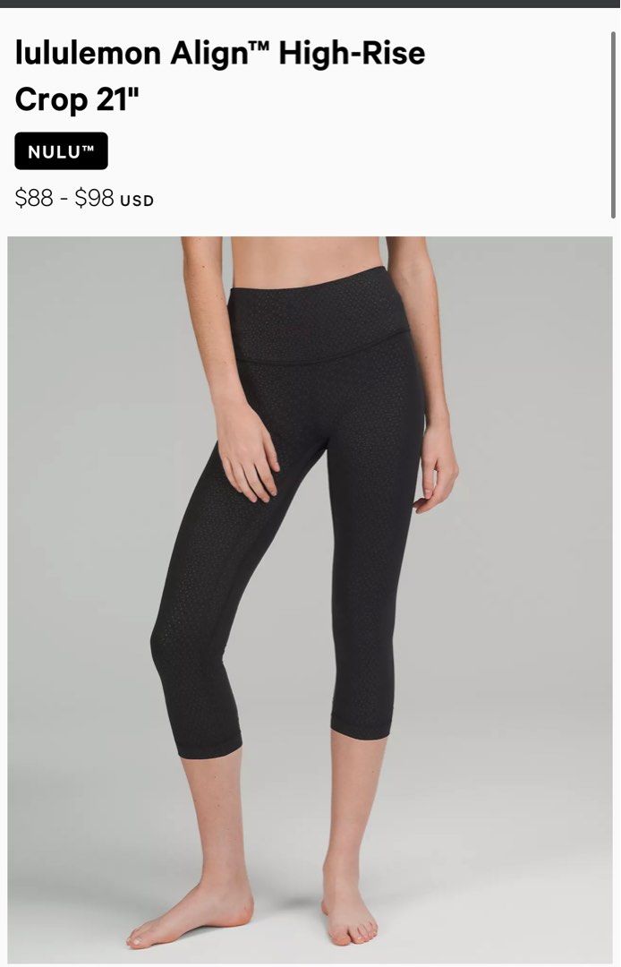 Lululemon align crop 21, Women's Fashion, Activewear on Carousell