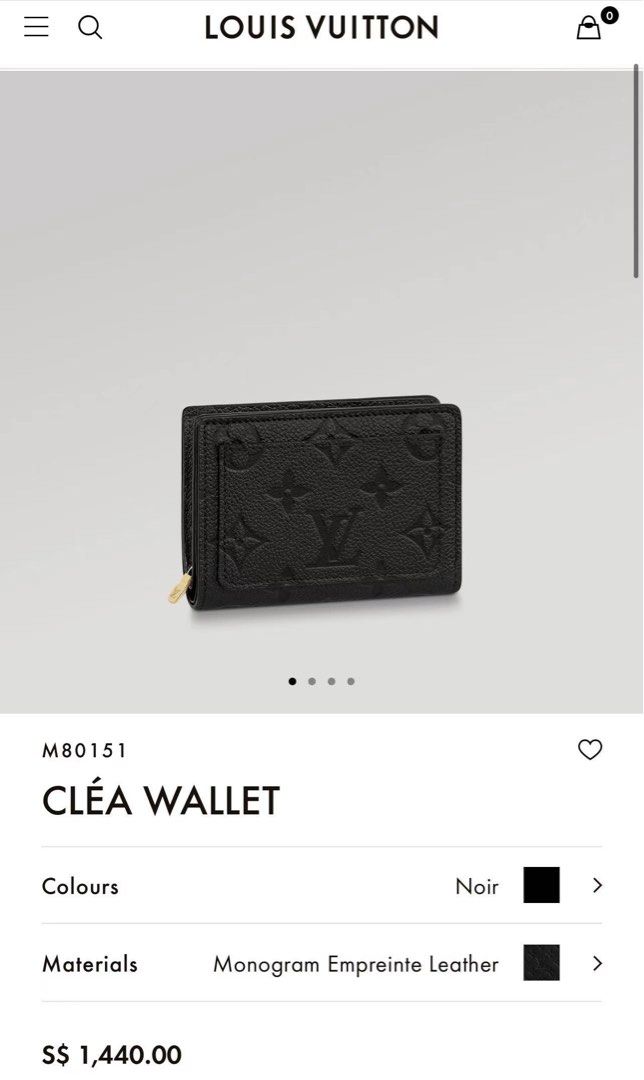 LV LOUIS VUITTON CLEA WALLET, Luxury, Bags & Wallets on Carousell