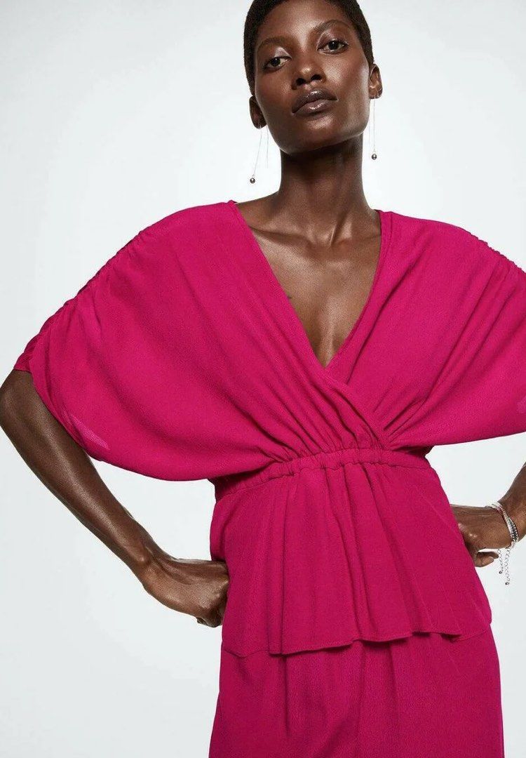 Mango jumpsuit pink outlet