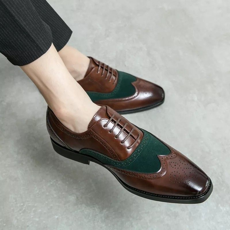 Mens green sale formal shoes