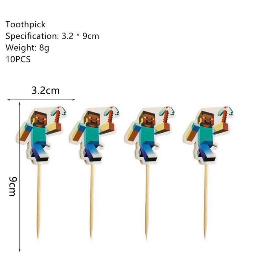 Minecraft party supplies dessert cupcake toppers / DIY Cake deco