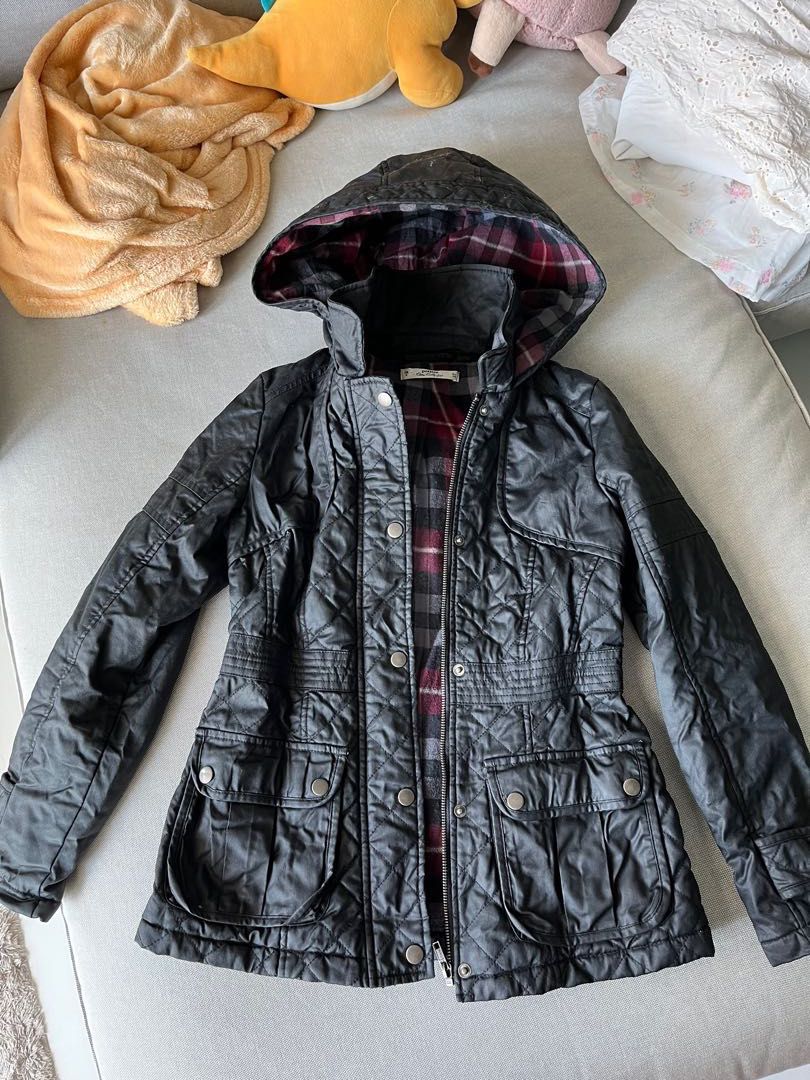 Miss Selfridge Black Puffer Hoodie Winter Jacket Women s Fashion