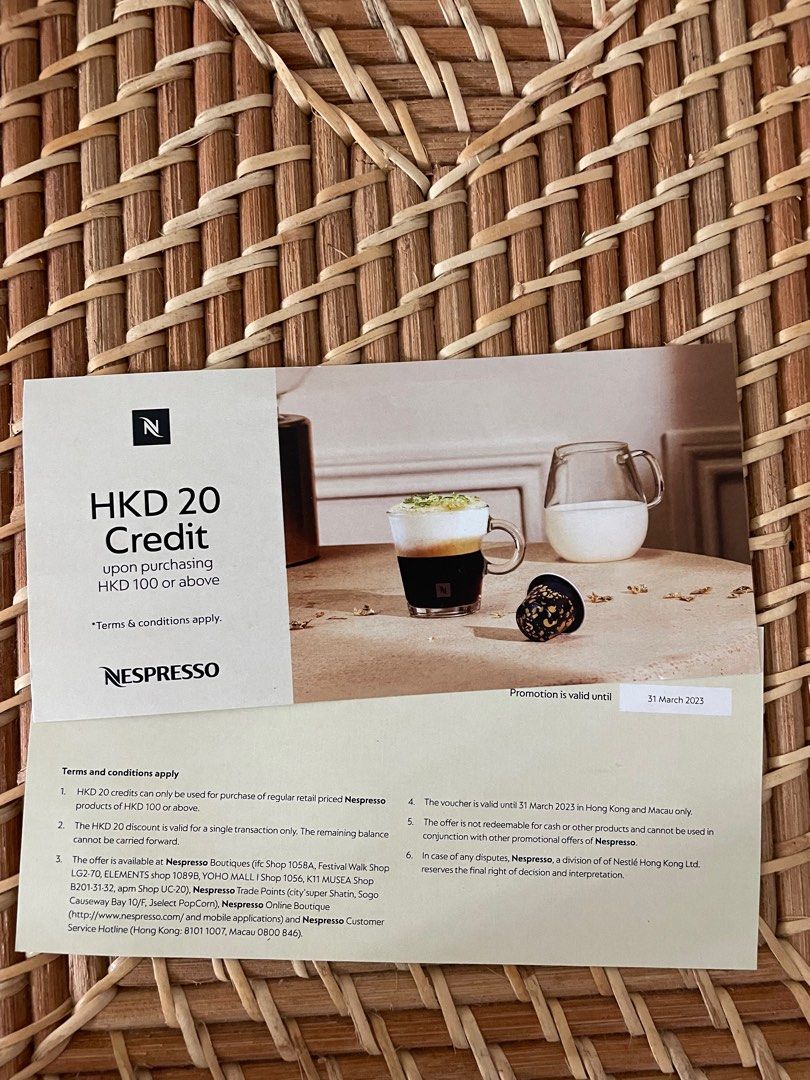 Nespresso Vouchers 20 Credit