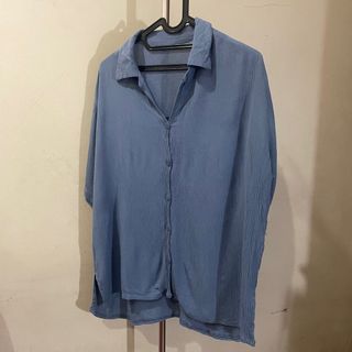 NEW - Blue Crinkle Office Shirt