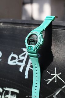 New Authentic Casio G-Shock Gshock DW-6900WS-2 Dw6900ws Blue Green with blue tinted LCD Display Watch limited edition