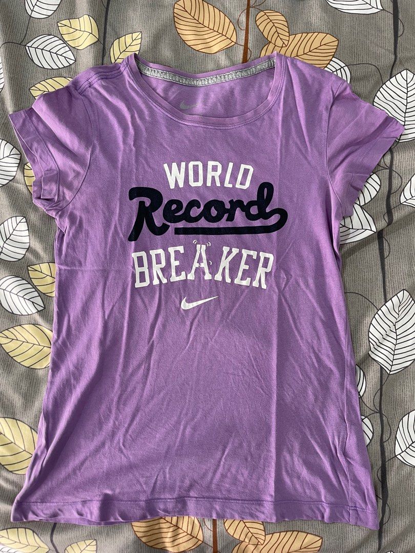 Nike Purple Shirt size L (Category: Shirts) located in Lucena. Submitted by rdct_ (Listing ID 1217488185, Image 1). Description: Nike purple shirt - World Record Breaker Size L Slim Fit (fits well to me, I wear size S).