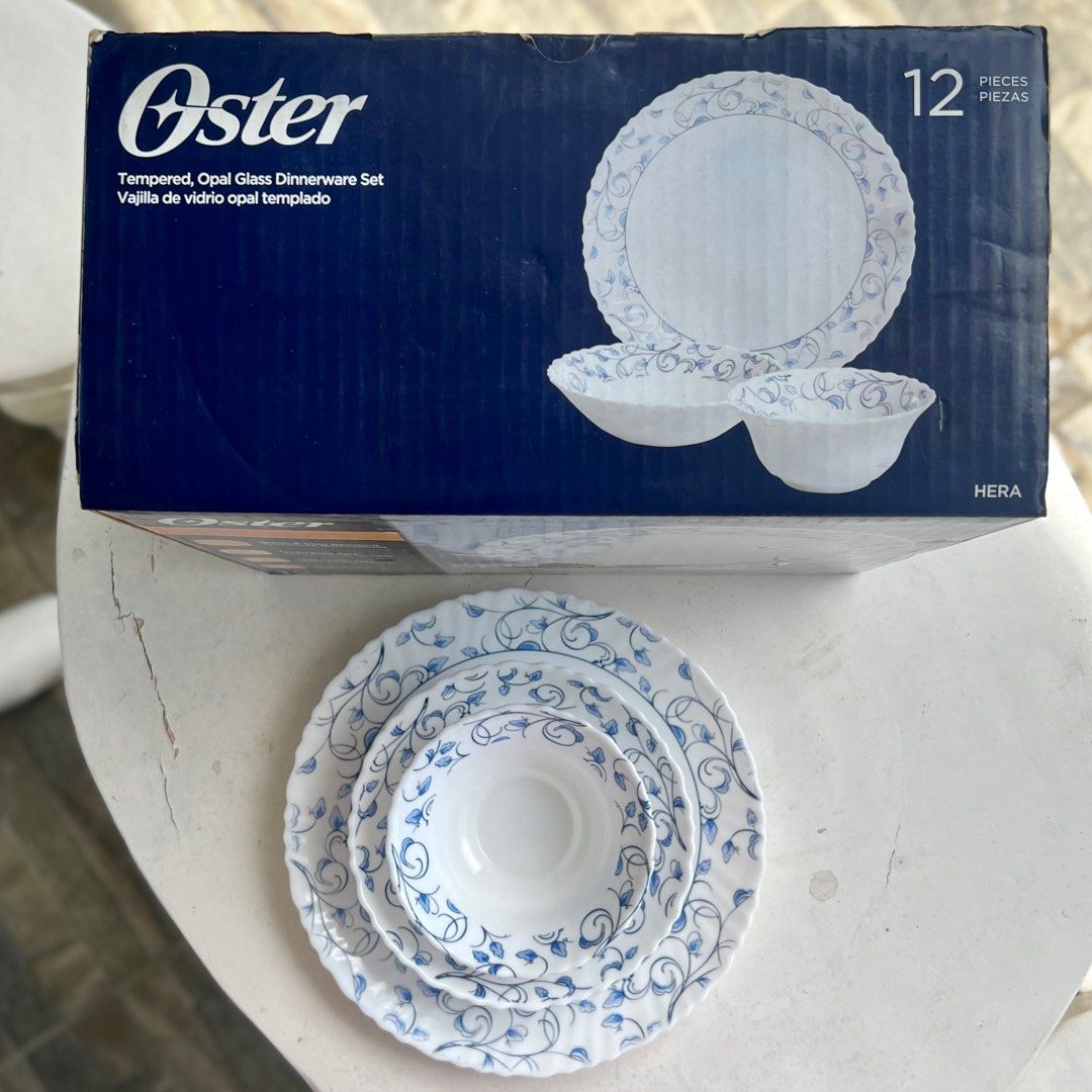 Oster tempered,opal dinnerware set, Furniture & Home Living, Kitchenware & Tableware, Dinnerware