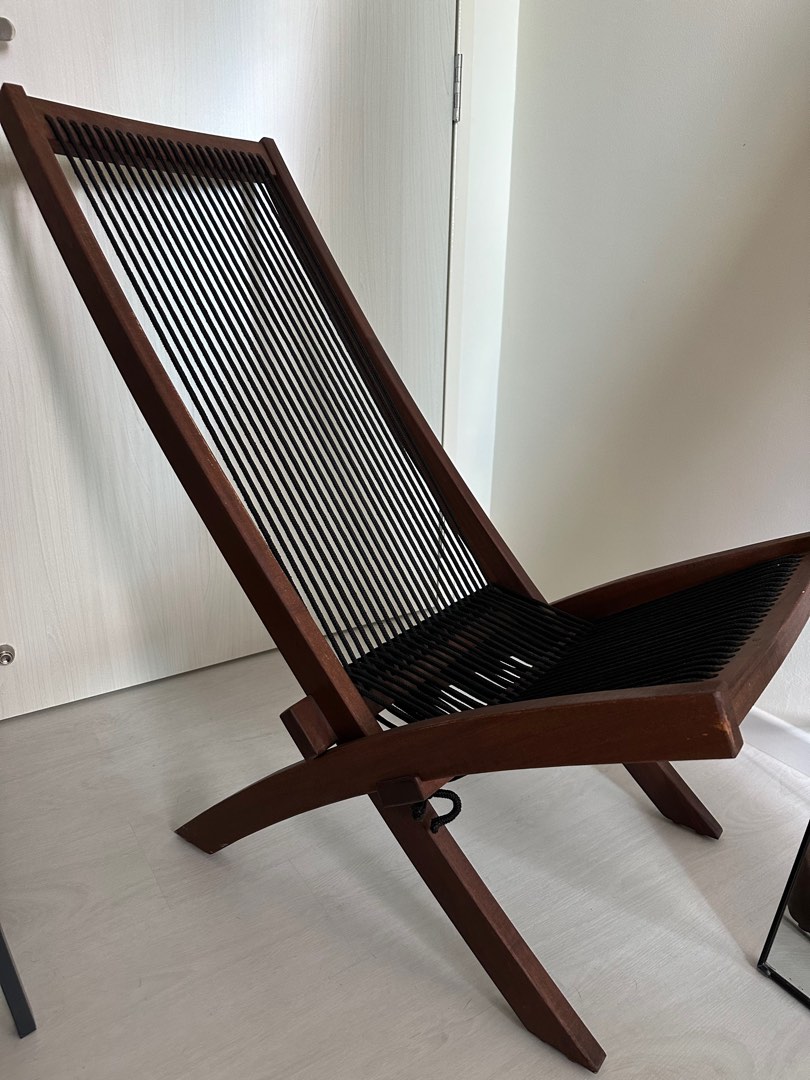 Outdoor chairs Ikea beautiful dark wood, Furniture & Home Living