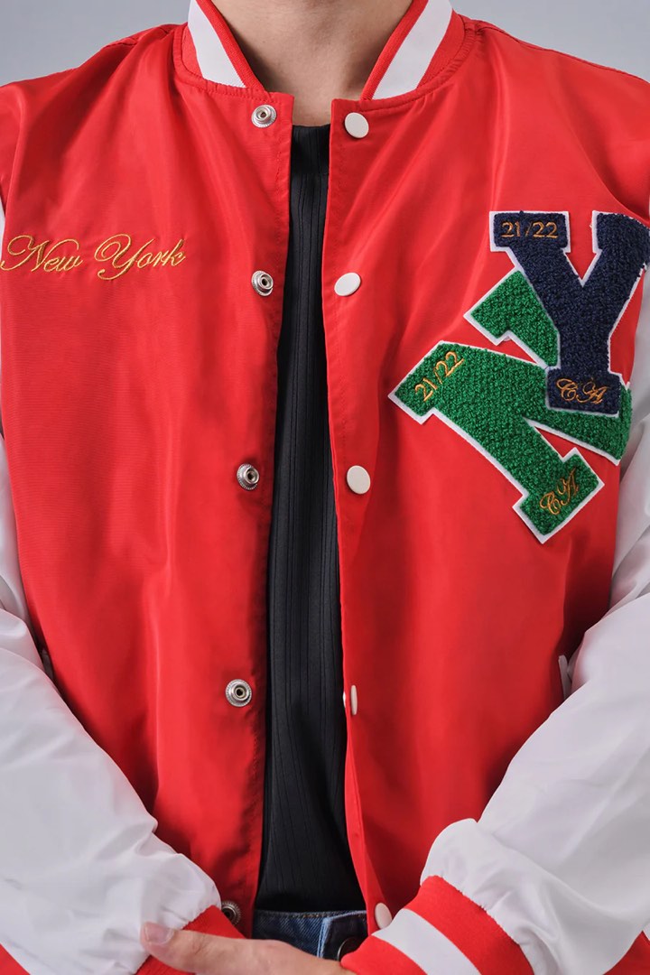 OXGN RED VARSITY JACKET, Men's Fashion, Coats, Jackets and Outerwear on