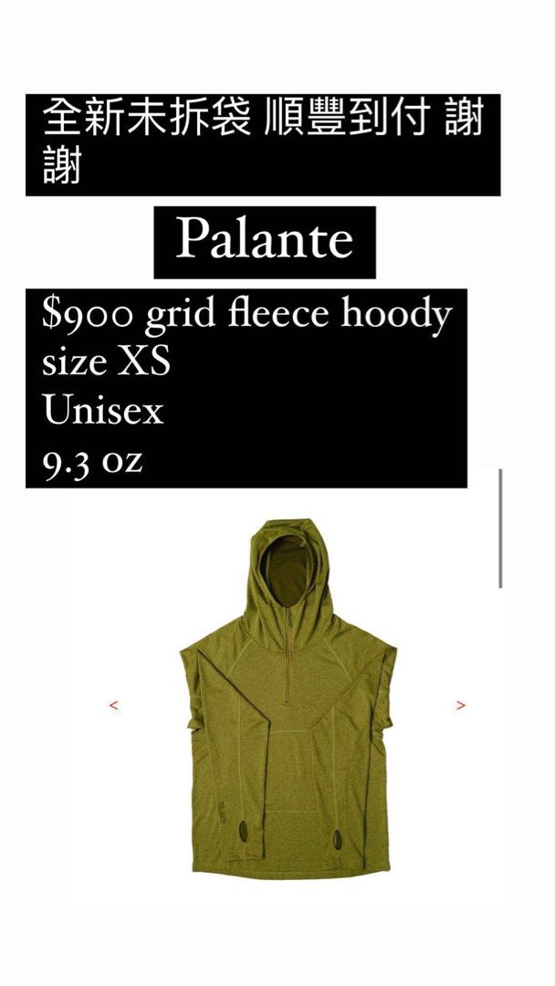 palante grid fleece hoody size XS, 男裝, 運動服裝- Carousell