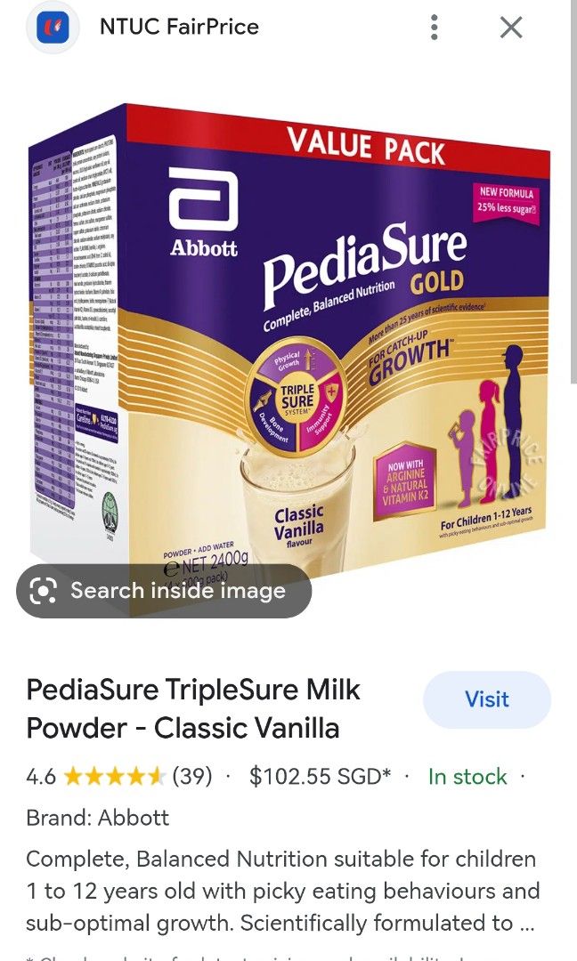 Pediasure milk powder, Babies & Kids, Nursing & Feeding, Weaning