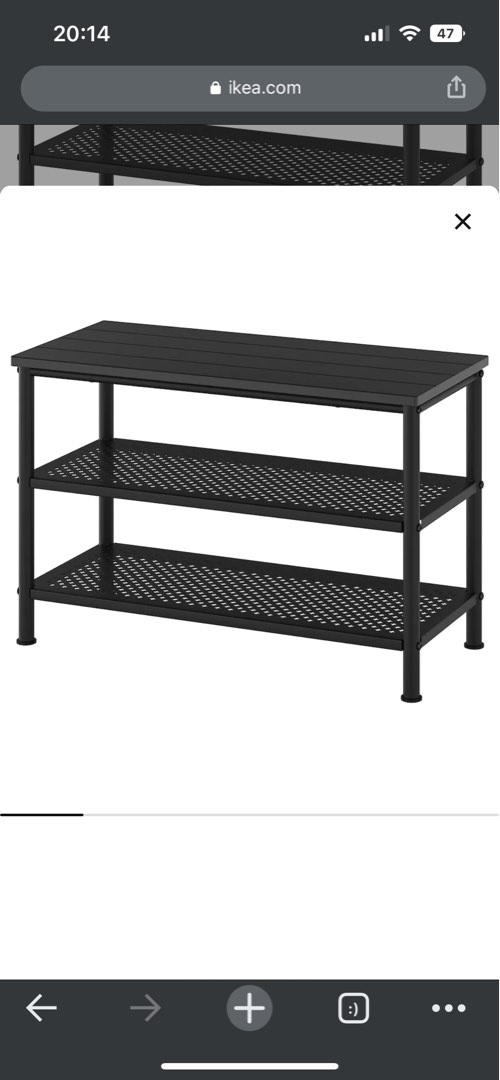 PINNIG Bench with shoe storage, black, Furniture & Home Living