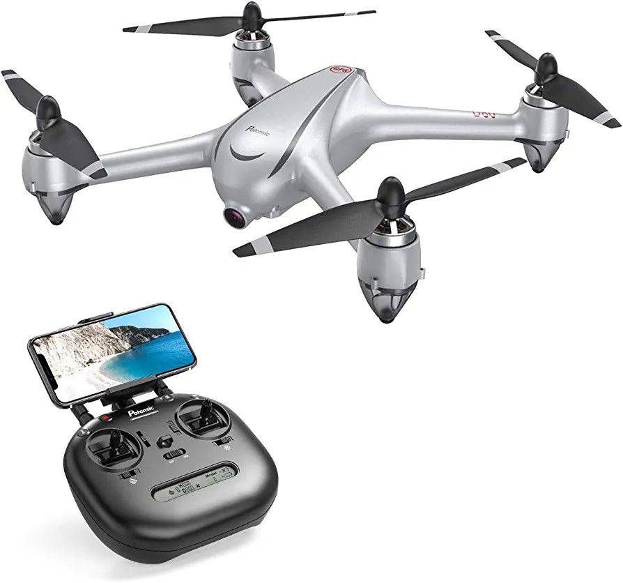 Potensic D80 Drone with Camera for Adults, GPS Drone with 2K FHD Camera,  Brushless Motor Quadcopter, Auto Return Home, Follow Me, 20Min Flight Time,  25 mph High Speed, Includes Aluminum Carrying Case-,