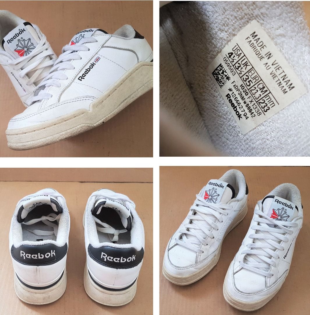 Reebok Designer Sneakers Reebok AD Court DX1338 Shoes Trainers US 5.5 UK 3.5 Euro 35 White Leather Shoes Original Footwear Limited Edition