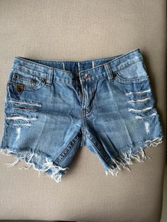 Ripped Denim Shorts