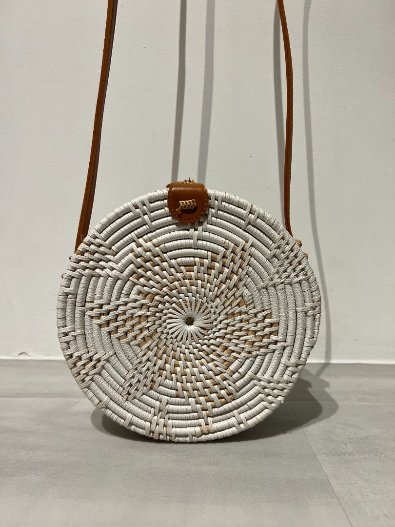 Round Basket Bag, Women's Fashion, Bags & Wallets, Beach Bags on Carousell