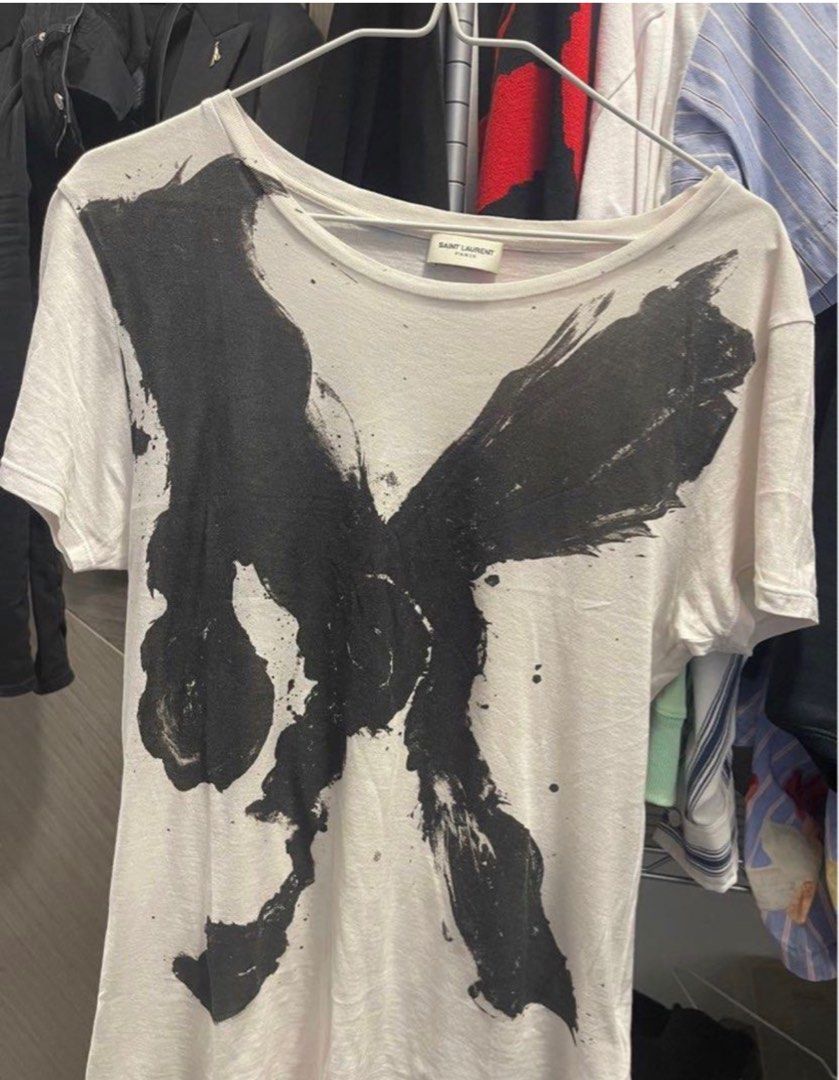 Saint Laurent Paris YSL Mr. X 白色短袖t-shirt Size S, 名牌, 服裝